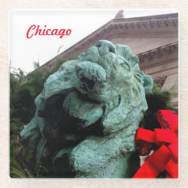 South Lion bij het Art Institute of Chicago Glazen Onderzetter