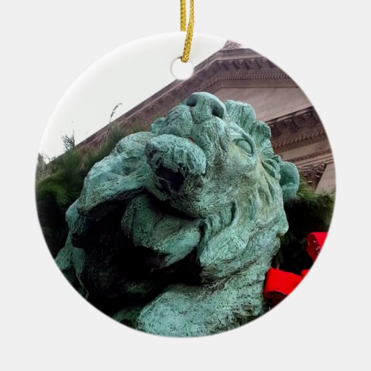 South Lion bij het Art Institute of Chicago Keramisch Ornament (Voorkant)