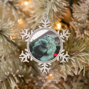 South Lion bij het Art Institute of Chicago Tin Sneeuwvlok Ornament