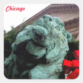 South Lion bij het Art Institute of Chicago Vierkante Sticker