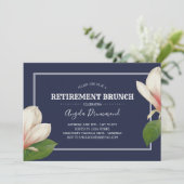 South Magnolia Blue Retirement Brunch Kaart (Staand voorkant)