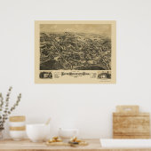 South Manchester, CT Panoramic Map - 1880 Poster (Keuken)