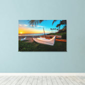 South Maui Beach op Sunset | Maui, Hawaii Canvas Afdruk (Insitu (Houten vloer))