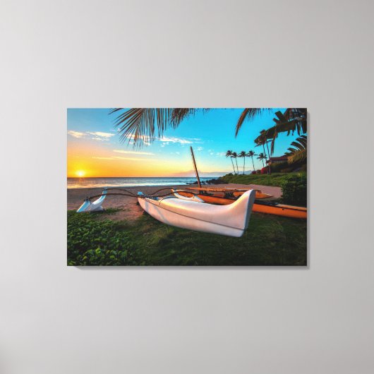 South Maui Beach op Sunset | Maui, Hawaii Canvas Afdruk (Voorkant)