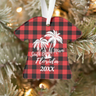 South Miami Beach Florida Palm Trees gepersonalise Ornament