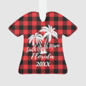 South Miami Beach Florida Palm Trees gepersonalise Ornament (achterkant)