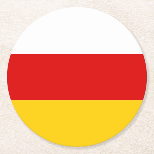 South Ossetia Flag Ronde Kartonnen Onderzetter (Voorkant)