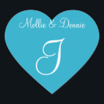 South Pacific Blue Custom Letter Weddings Hart Sticker<br><div class="desc">Nodig zegels voor bruiloft monogrammen - Trouwschrijvers zullen zich afvragen: hoeveel zijn monogram zegels? Deze kleine en verbluffende Designer Invite Seals For Wedding Monograms worden gemaakt voor bruiloft type Monogrammen en extra bruiloft accessoires. - Zegels voor uitnodigingen - Aangepaste brief bruiloften voor bruiloft monogrammen & namen</div>