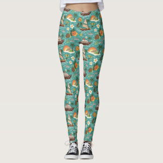 South Pacific Cruise Island Adventure Design Leggings