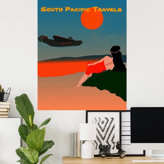 South Pacific Travel Poster (Thuiskantoor)