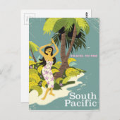 South Pacific vintage-poster Briefkaart (Voorkant / Achterkant)