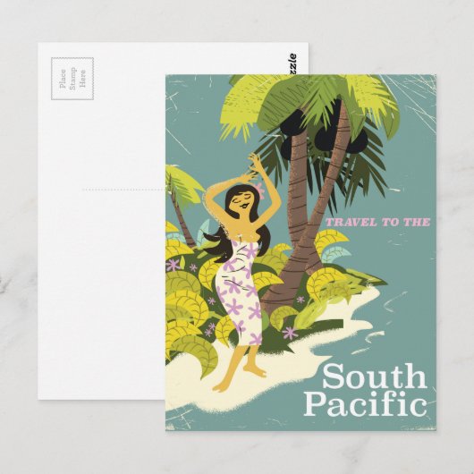 South Pacific vintage-poster Briefkaart (Voorkant / Achterkant)