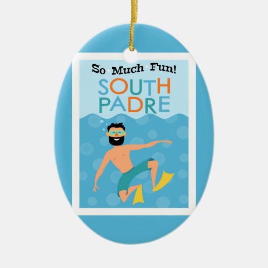 South Padre Island Fun Hipster Travel Keramisch Ornament (Voorkant)