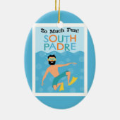 South Padre Island Fun Hipster Travel Keramisch Ornament (Achterkant)