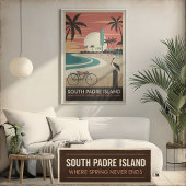 South Padre Island - Retro Coastal Poster