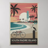 South Padre Island - Retro Coastal Poster (Voorkant)