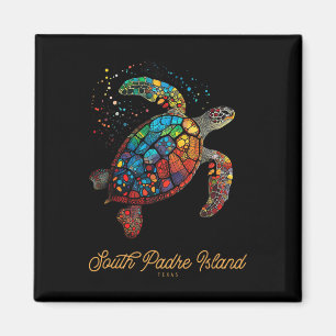 South Padre Island Retro Texaanse Zeeschildpad Magneet