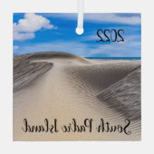 South Padre Island, Sand Dunes Glas Ornament (Achterkant)