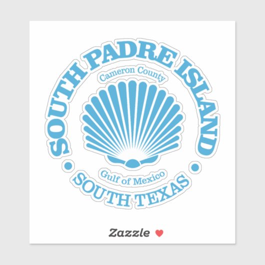 South Padre Island (schelp) Sticker (Vel)