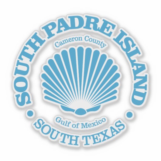South Padre Island (schelp) Sticker (Voorkant)