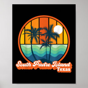 South Padre Island Texas Summer 90 s Beach Poster