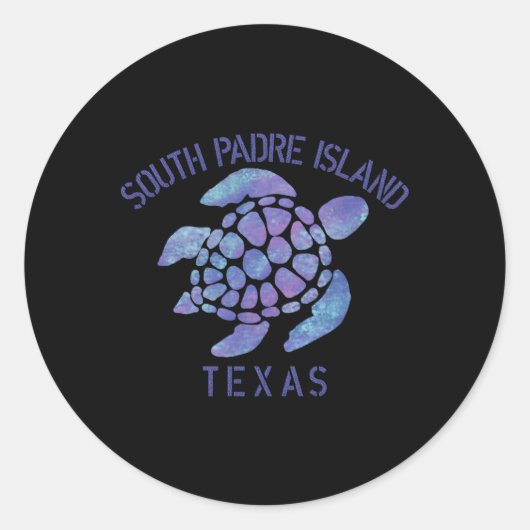South Padre Island TX Beach Tribal Turtle Ronde Sticker (Voorkant)