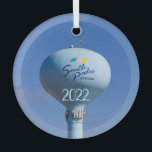 South Padre Island Water Tower Glas Ornament<br><div class="desc">Uniek ornament van glas met de watertoren op het eiland Zuid-Padre. Pas de jaardatum aan.</div>
