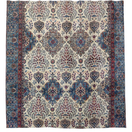 South Persian Rug Blue Tan Pinks  Douchegordijn (Voorkant)