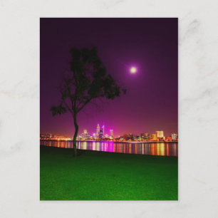 South Perth Foreshore Perth City Lights Skyline Briefkaart