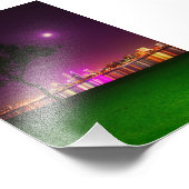 South Perth Foreshore Perth City Lights Skyline Foto Afdruk (Hoek)