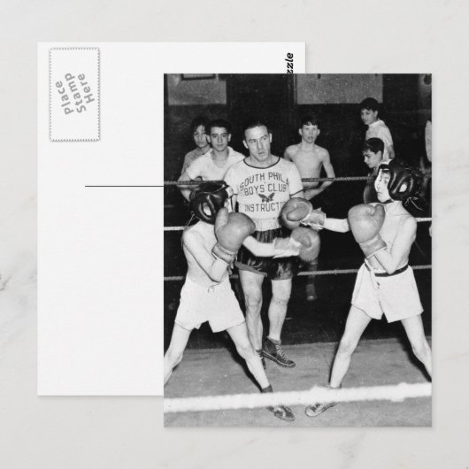 South Philly Boys Club Boxing, jaren '40 Briefkaart (Voorkant / Achterkant)