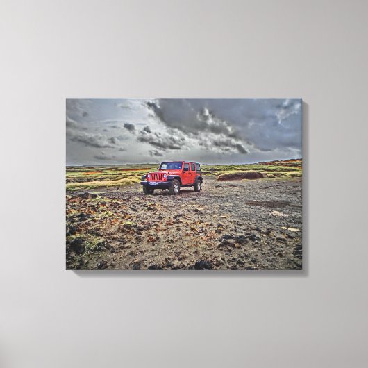 South Point Hawaii jeep avontuur canvas kunst (Voorkant)