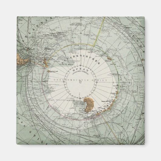 South Polar Region Map Magneet (Voorkant)