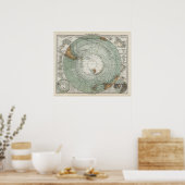 South Polar Region Map Poster (Keuken)