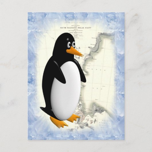 South Pole Penguin Briefkaart (Voorkant)