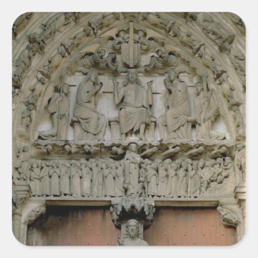 South Portal tympanum, met een afbeelding van Chri Vierkante Sticker (Voorkant)