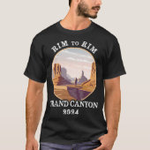 South Rim naar North Rim Grand Canyon National Par T-shirt (Voorkant)