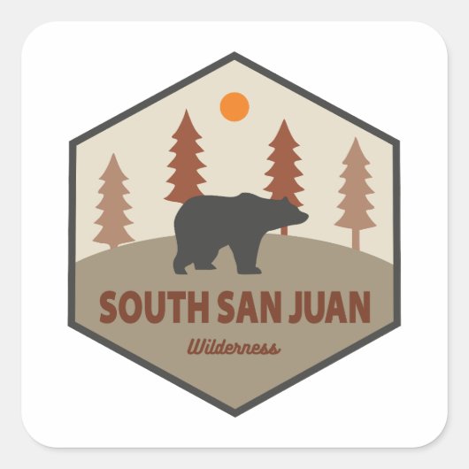 South San Juan Wilderness Colorado Bear Vierkante Sticker (Voorkant)