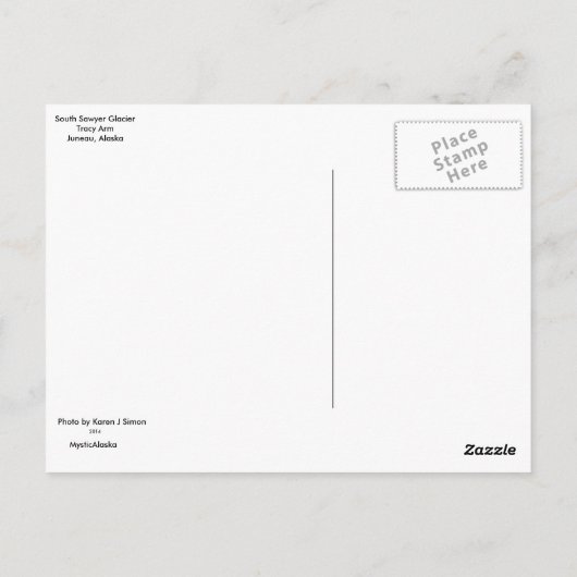 South Sawyer Glacier Post Card Briefkaart (Achterkant)