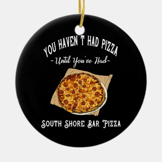 South Shore Bar Pizza Wooden Box Sign. Keramisch Ornament (Voorkant)