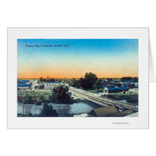 South Side Aerial Uitzicht Town Porterville, CA