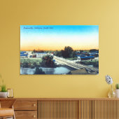 South Side Aerial Uitzicht Town Porterville, CA Canvas Afdruk (Insitu (Woonkamer))