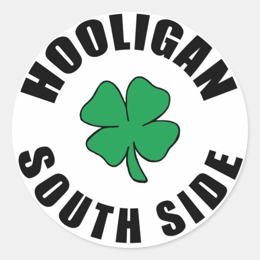 South Side Chicago Hooligan Ronde Sticker (Voorkant)
