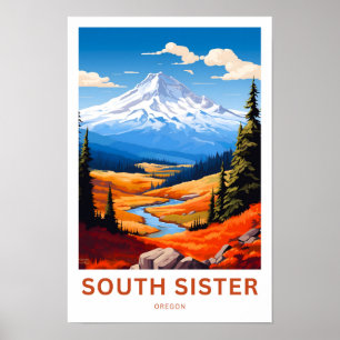 South Sister Oregon Reisprint Poster