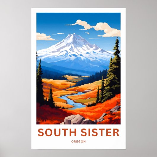 South Sister Oregon Reisprint Poster (Voorkant)