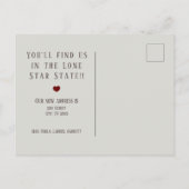 South Texas Roos Linen Heart Texas Moving Aankondigingskaart (Achterkant)