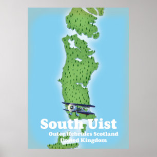 South Uist Outer Hebrides Scotland kaart Poster