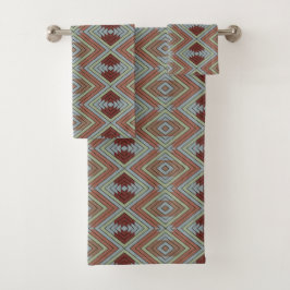 South West American Indian Style Patterned Art Bad Handdoek
