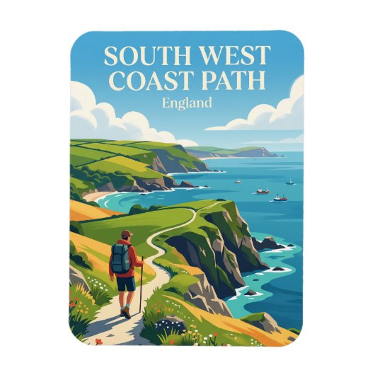 South West Coast Path, Cornwall sectie Engeland Magneet (Verticaal)