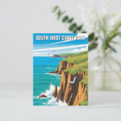 South West Coast Path Engeland Reis Briefkaart (Staand voorkant)